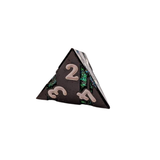Metall Würfelset mit Glitzer-Streifen (Schwarz/Grün) | 7er Set