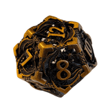 Metallwürfel mit fliegenden Drachen - Antikes Gold/Ancient Gold - 18mm Set