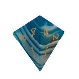 Blue Agate Dice – RPG Würfelset | Ozeanblau & Gold (blauer Achat)