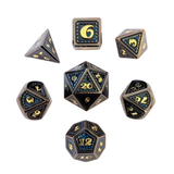 Metall Würfelset "Midnight Dragon Scale" | Gunmetal Blau | 7er RPG Würfelset