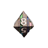 Regenbogen Metall Würfelset mit Glitzer-Streifen (Rainbow) | 7er Set