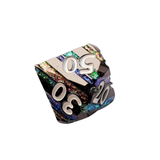 Regenbogen Metall Würfelset mit Glitzer-Streifen (Rainbow) | 7er Set