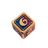 Metall Würfelset "Dragon Scale" | Roségold Blau-Lila | 7er RPG Würfelset