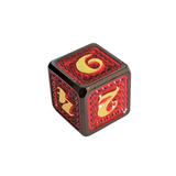 Metall Würfelset "Obsidian Dragon Scale" | Schwarz-Rot | 7-teiliges RPG Würfelset