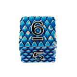 Dragon Scale Metallwürfel Set Blau – 7-teiliges RPG Würfelset mit Drachenauge