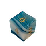 Blue Agate Dice – RPG Würfelset | Ozeanblau & Gold (blauer Achat)