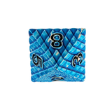 Dragon Scale Metallwürfel Set Blau – 7-teiliges RPG Würfelset mit Drachenauge