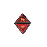 Metall Würfelset "Obsidian Dragon Scale" | Schwarz-Rot | 7-teiliges RPG Würfelset