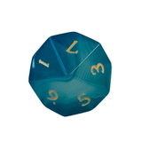 Blue Agate Dice – RPG Würfelset | Ozeanblau & Gold (blauer Achat)