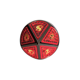 Metall Würfelset "Obsidian Dragon Scale" | Schwarz-Rot | 7-teiliges RPG Würfelset