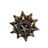 Metall Würfelset Hollow "Big Mouth Monster" | Schwarz & Gold | Monsterwürfelset
