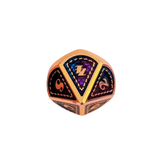 Metall Würfelset "Dragon Scale" | Roségold Blau-Lila | 7er RPG Würfelset
