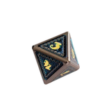 Metall Würfelset "Midnight Dragon Scale" | Gunmetal Blau | 7er RPG Würfelset