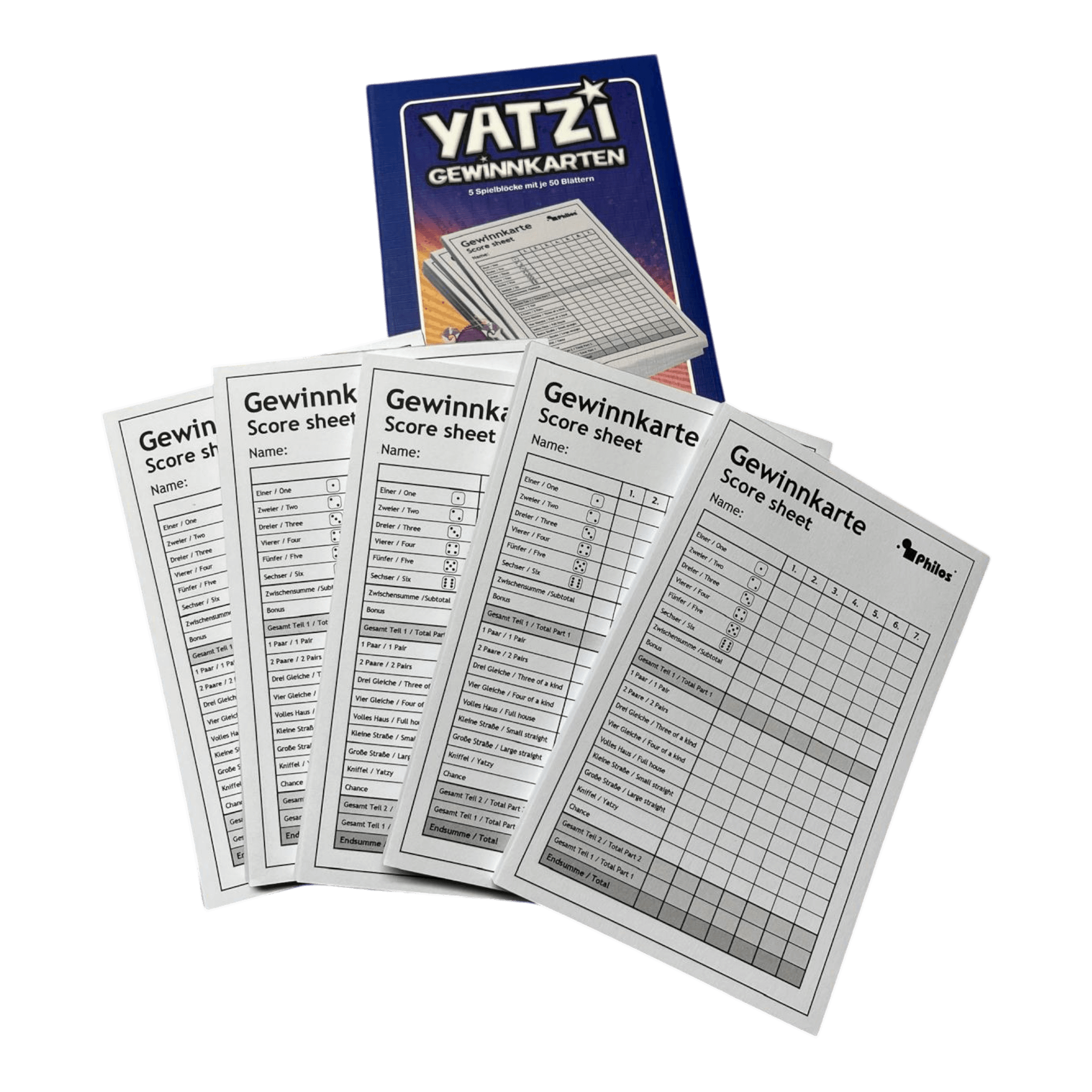 Philos 5x Yatzi Spielblöcke