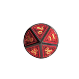Metall Würfelset "Obsidian Dragon Scale" | Schwarz-Rot | 7-teiliges RPG Würfelset