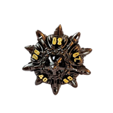 Metall Würfelset Hollow "Big Mouth Monster" | Schwarz & Gold | Monsterwürfelset