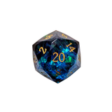 Galaxy Würfelset Blau/Grün – Sharp Edge (7er Set)