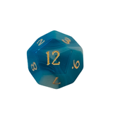 Blue Agate Dice – RPG Würfelset | Ozeanblau & Gold (blauer Achat)