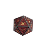 Metall Würfelset "Obsidian Dragon Scale" | Schwarz-Rot | 7-teiliges RPG Würfelset