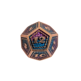 Metall Würfelset "Dragon Scale" | Roségold Blau-Lila | 7er RPG Würfelset