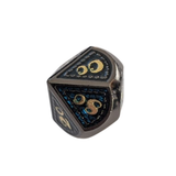 Metall Würfelset "Midnight Dragon Scale" | Gunmetal Blau | 7er RPG Würfelset