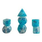 Chessex 7er Set Chessex Gemini Pearl Turquoise White/Blue