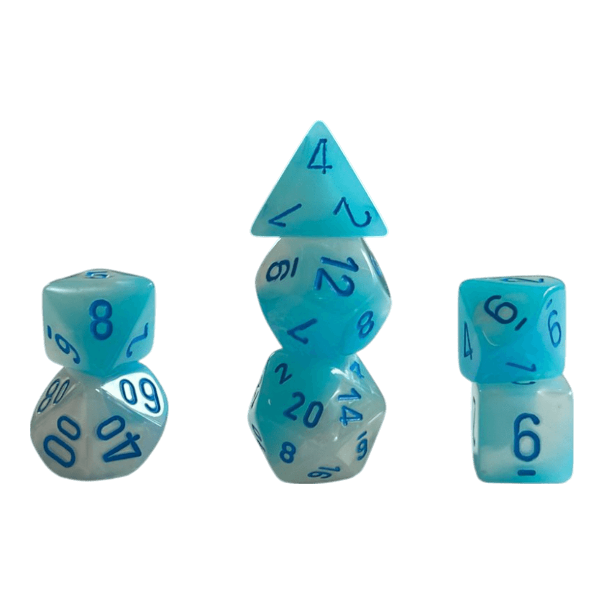 Chessex 7er Set Chessex Gemini Pearl Turquoise White/Blue
