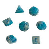 7er Set Chessex Gemini Pearl Turquoise White/Blue