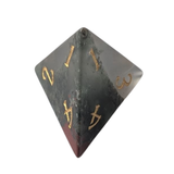 Dragon Blood Dice / Bloodstone Edelstein Würfelset | Schwarz/Rot mit goldenen Zahlen