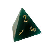 Green Cat's Eye / Emerald Green Dice - Edelsteinwürfel Set | Grün & Gold