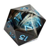 Riesen Drachenaugen-Würfel mit flüssigem Kern / Blau W20 (33mm)
