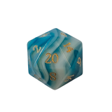 Blue Agate Dice – RPG Würfelset | Ozeanblau & Gold (blauer Achat)