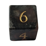 Dragon Blood Dice / Bloodstone Edelstein Würfelset | Schwarz/Rot mit goldenen Zahlen