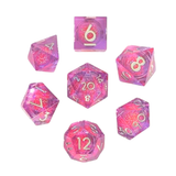 Pink/Lila Magic – 7-teiliges D&D Würfelset