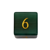 Green Cat's Eye / Emerald Green Dice - Edelsteinwürfel Set | Grün & Gold