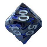 Schwarzer Nickel mit blauen Streifen Metallwürfel W10-0