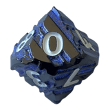Schwarzer Nickel mit blauen Streifen Metallwürfel W10