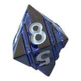 Schwarzer Nickel mit blauen Streifen Metallwürfel W8