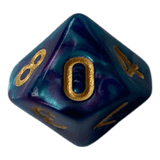 W10 Perlmuttwürfel in Blau & Lila