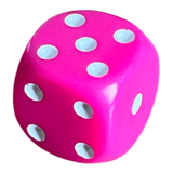 Chessex Opaque 12mm Pink/White W6