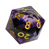 Riesen Drachenaugen-Würfel mit flüssigem Kern / Lila W20 (33mm)