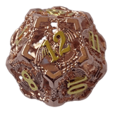 W12 Drachenwürfel-Set (Kupfer mit goldenen Nummern) - 18mm