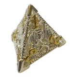 Drachenwürfel W4 (Silber mit goldenen Nummern) - 18mm