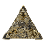 Drachenwürfel W4 (Silber mit goldenen Nummern) - 18mm