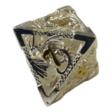 Drachenwürfel W8 (Silber mit goldenen Nummern) - 18mm