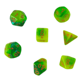 Chessex Gemini Plasma Green/Teal/Orange 7er Set