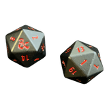 D&D W20 aus Metal in schwarz/rot (2er Pack)