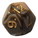 W12 Marmorierter Würfel in Chocolate & Rosa - 16mm