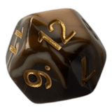W12 Marmorierter Würfel in Chocolate & Rosa - 16mm