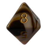 W8 Marmorierter Würfel in Chocolate & Rosa - 16mm